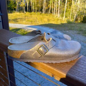 Birkenstock Boston Brown Bronze Metallic Clogs Sz 38N US 7 - 7.5